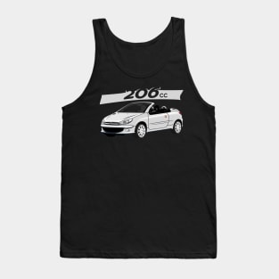 City car 206 cc Coupe Cabriolet france silver Tank Top